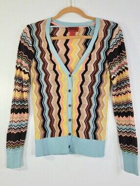 MISSONI FOR TARGET ZIG ZAG CHEVRON CARDIGAN SWEATER.